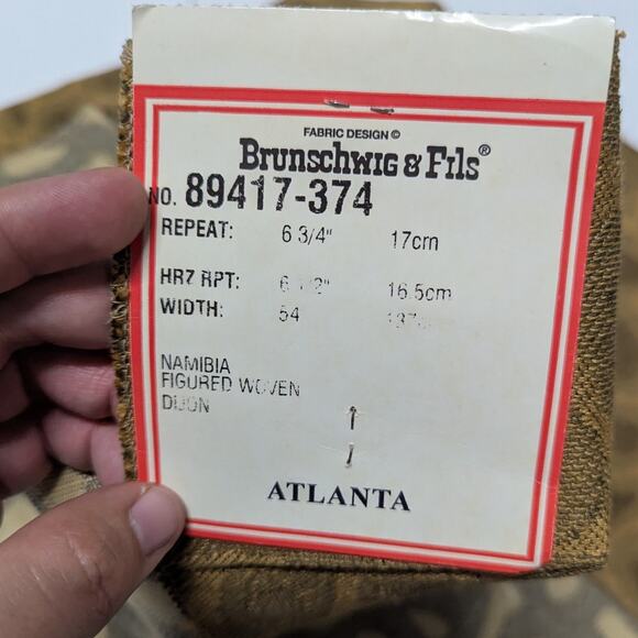 Vintage Brunschwig & Fils Namibia Figured Woven Dijon Giraffe Animal Print - Picture 3 of 4